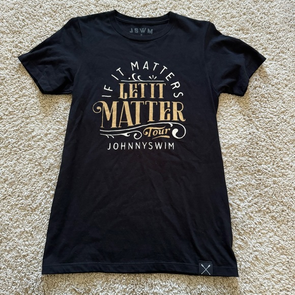 If It Matters Let it Matter Tour Johnny Swim Short Sleeve Tee Shirt Womens Small - Picture 1 of 6